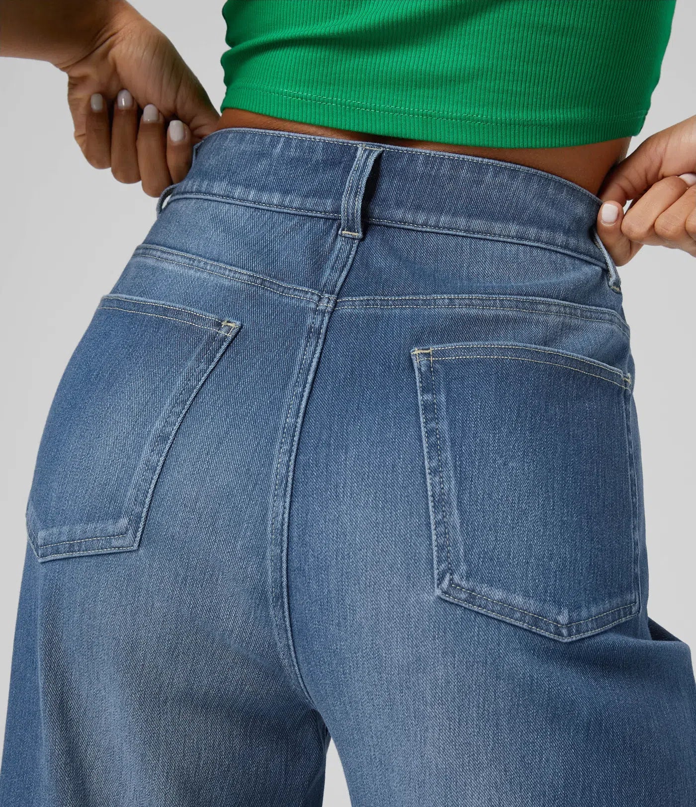 Da Vie™ | Wijde Jeans Met Hoge Taille En Gerolde Zoom