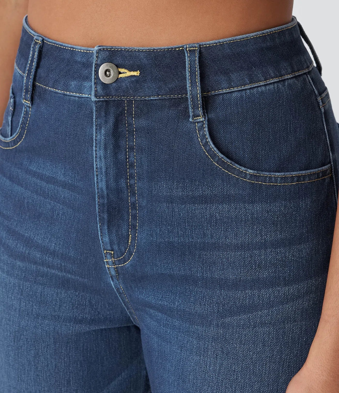 Da Vie™ | Wijde Jeans Met Hoge Taille En Gerolde Zoom