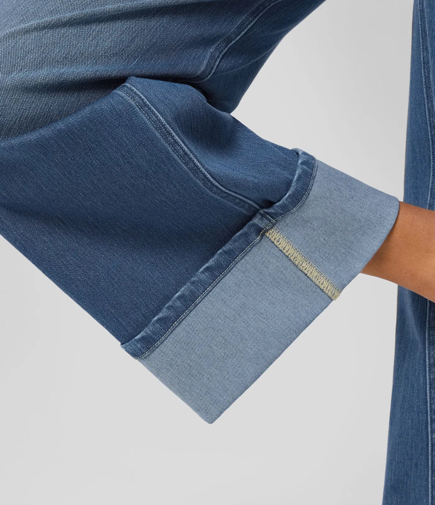 Da Vie™ | Wijde Jeans Met Hoge Taille En Gerolde Zoom