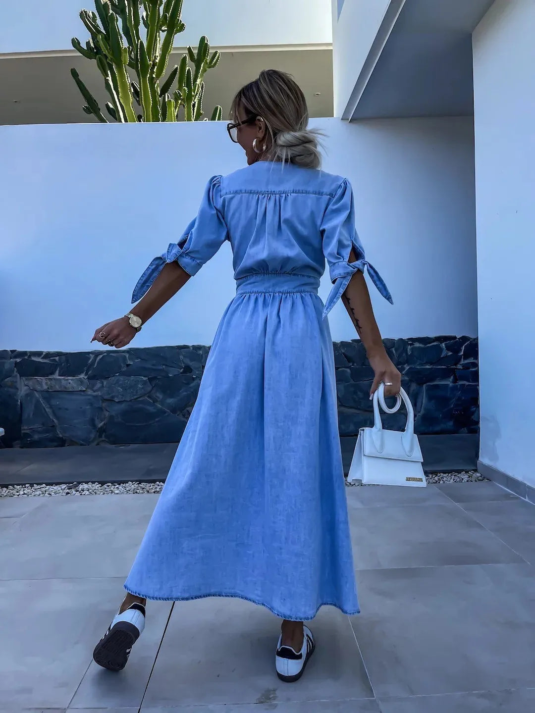 Da Vie™ | Denim maxi Jurk