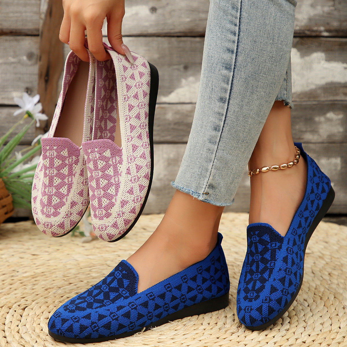 Da Vie™ | Breezy Knit Loafers