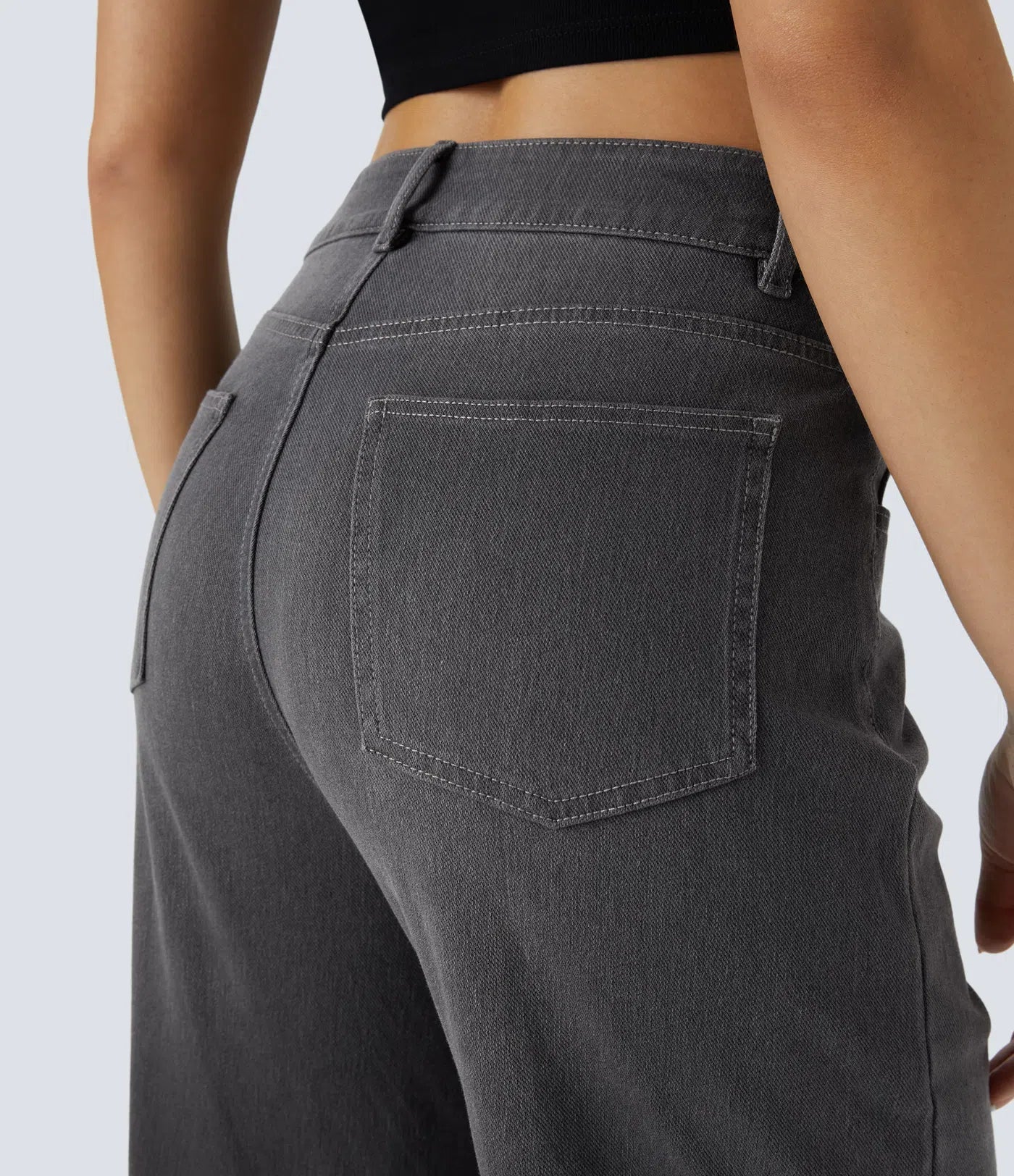 Da Vie™ | Wijde Jeans Met Hoge Taille En Gerolde Zoom