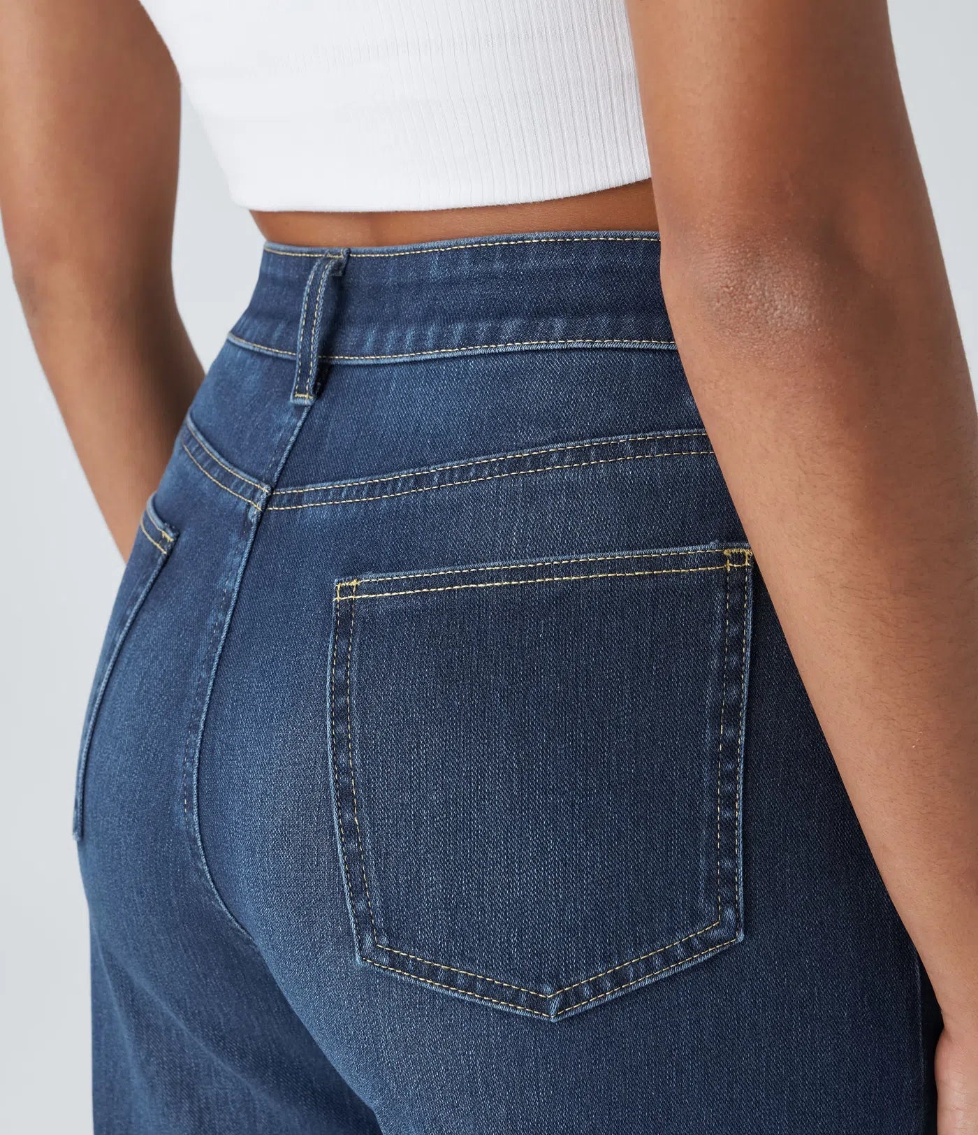 Da Vie™ | Wijde Jeans Met Hoge Taille En Gerolde Zoom