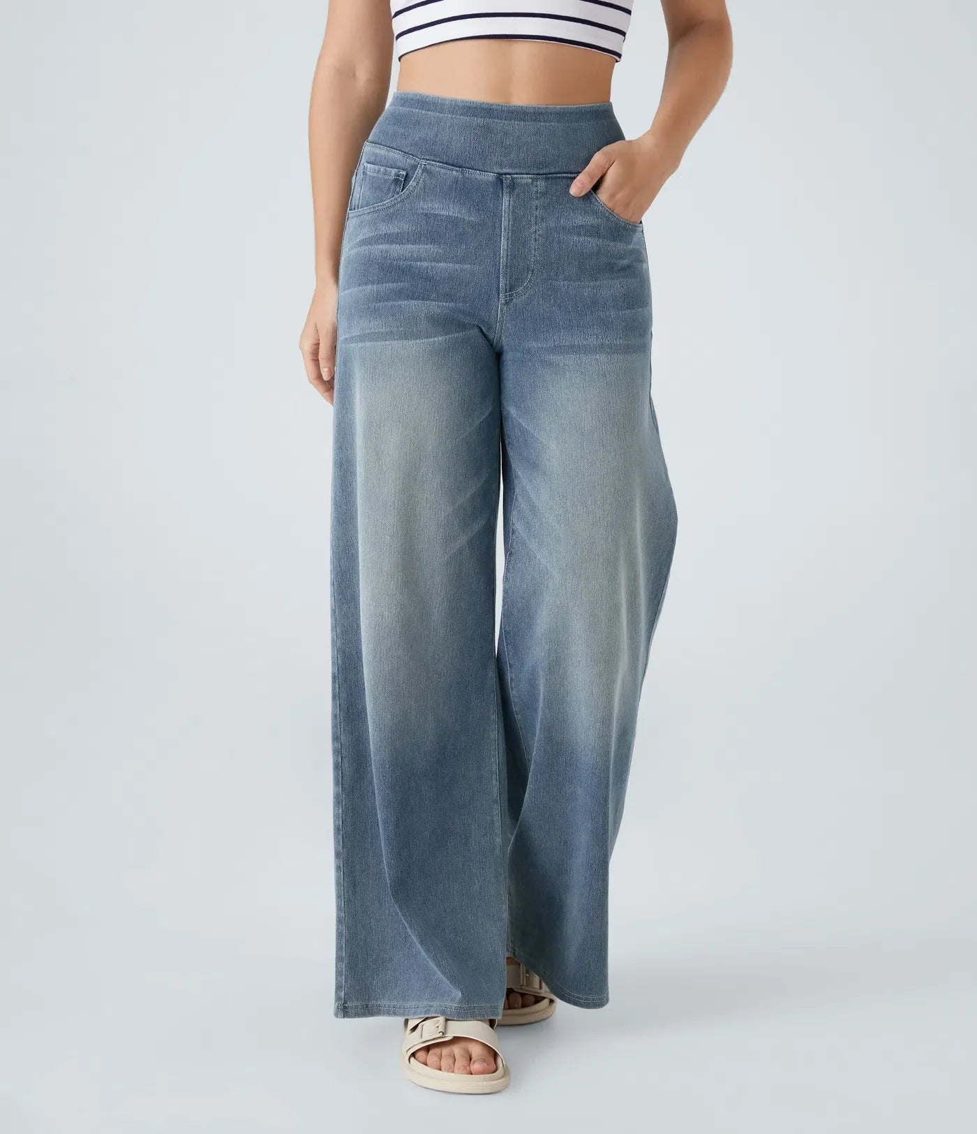 Da Vie™ | Elastische broek met hoge taille