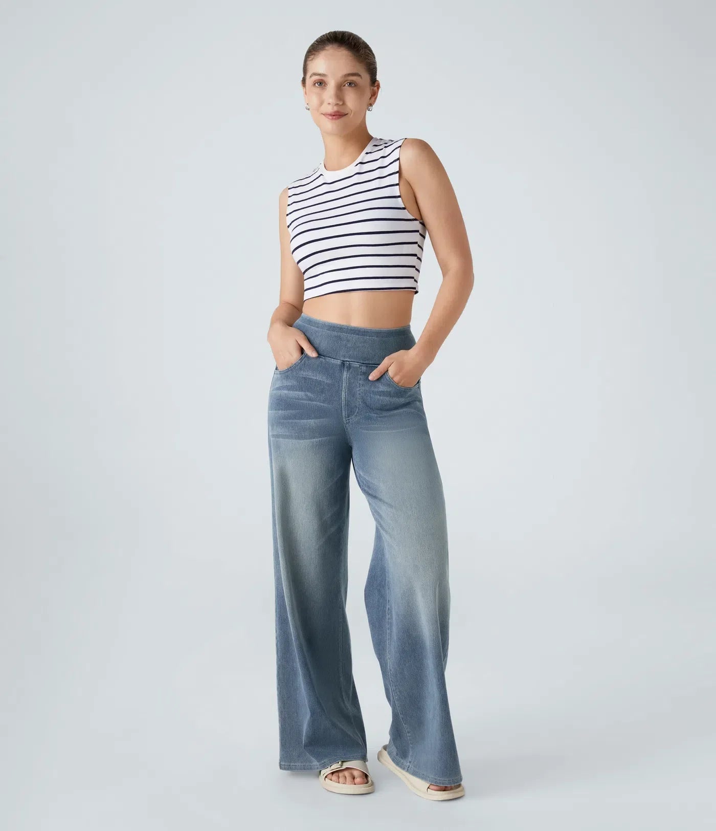 Da Vie™ | Elastische broek met hoge taille